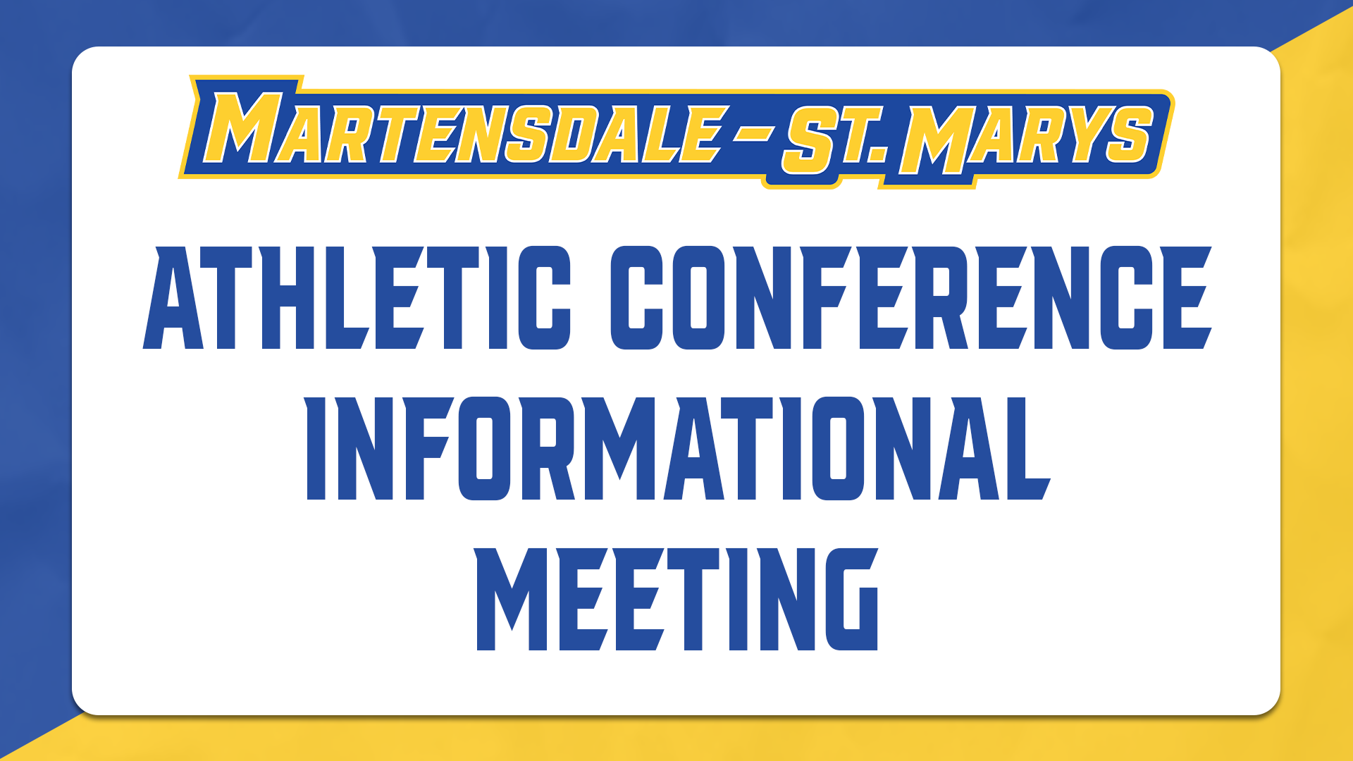 Athletic Conference Community Information Meeting